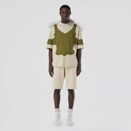 Cuff Detail Wool Cargo Shorts