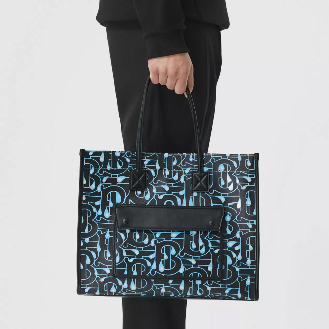 Medium Monogram Print Cotton Freya Tote