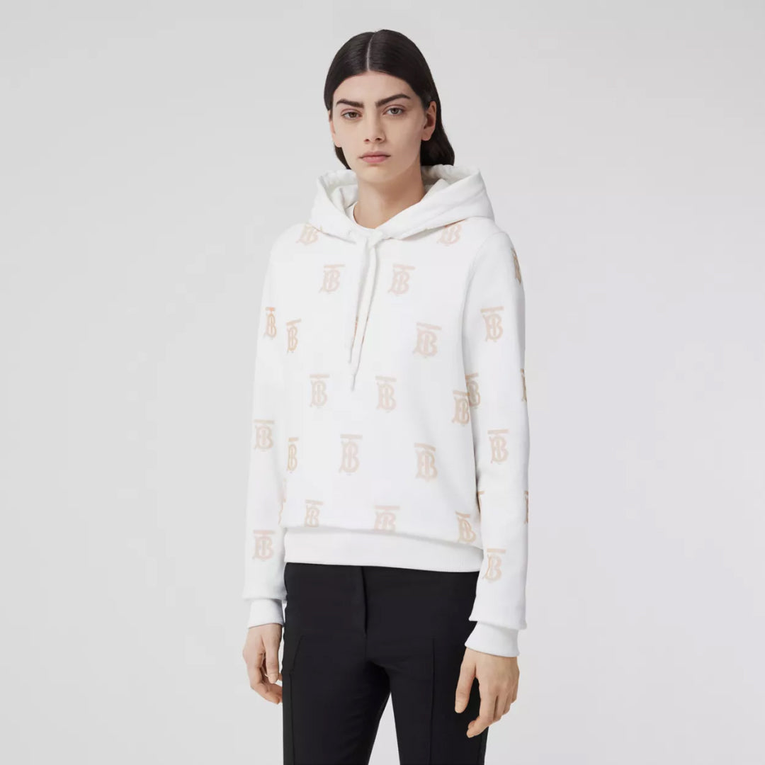 Monogram Motif Cotton Hoodie