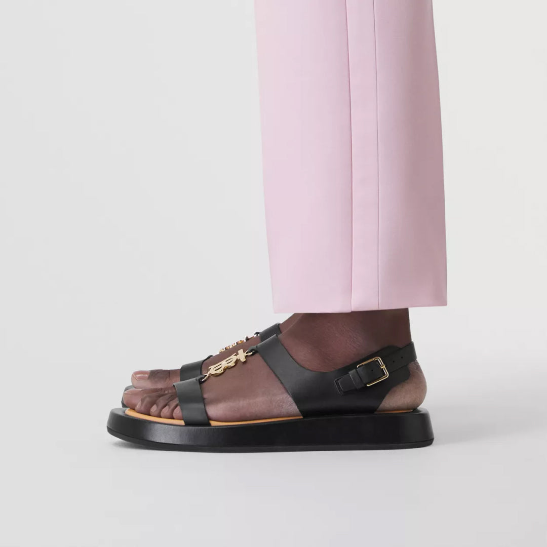 Monogram Motif Leather Sandals