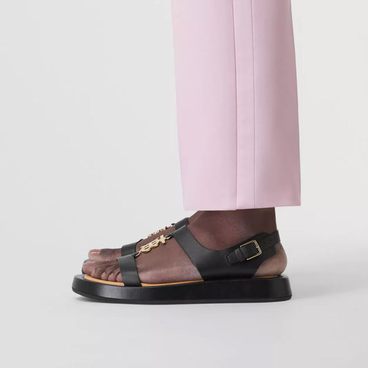 Monogram Motif Leather Sandals