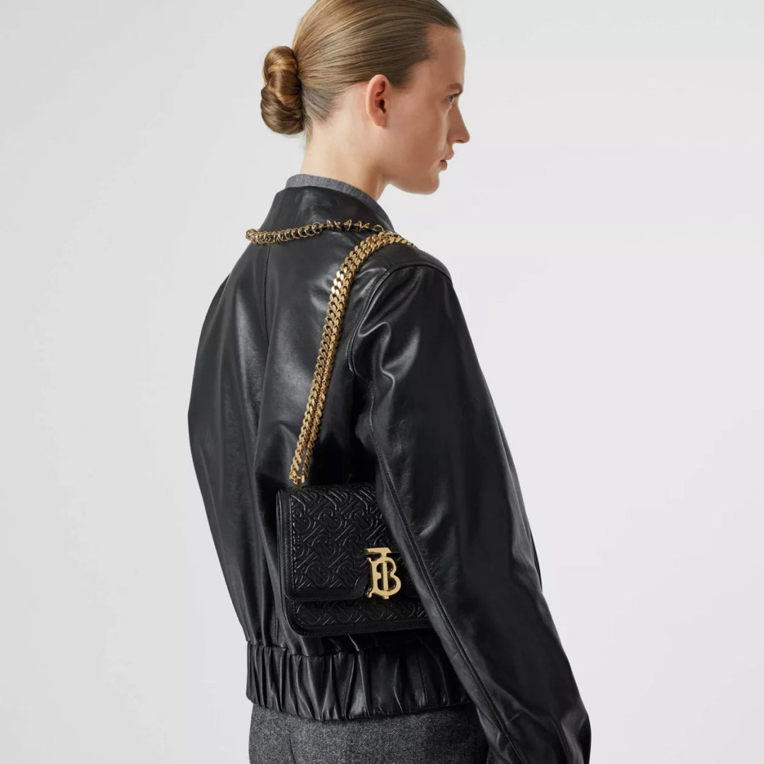 Small Quilted Monogram Lambskin TB Bag