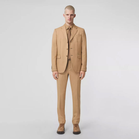 Topstitched Wool Tailored Jacket