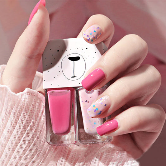 TWO IN ONE NAIL POLISH SET CREATIVE BAKING FREE QUICK DRYING LONG LASTING NO FADE FROSTED DOUBLE COLORED NAIL MANICURE OIL