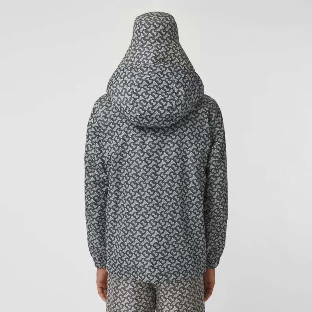 Monogram Print Nylon Hooded Jacket