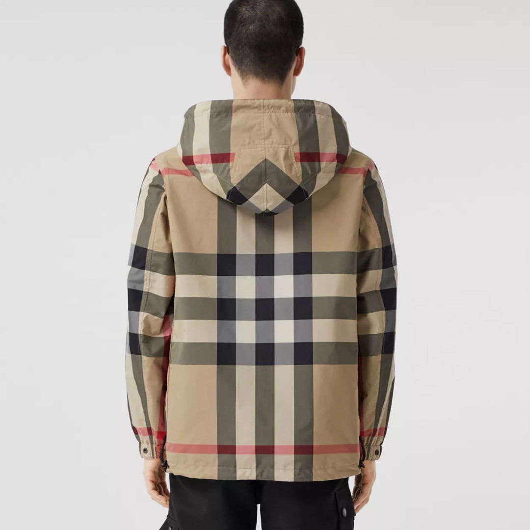 Reversible Check Hooded Jacket