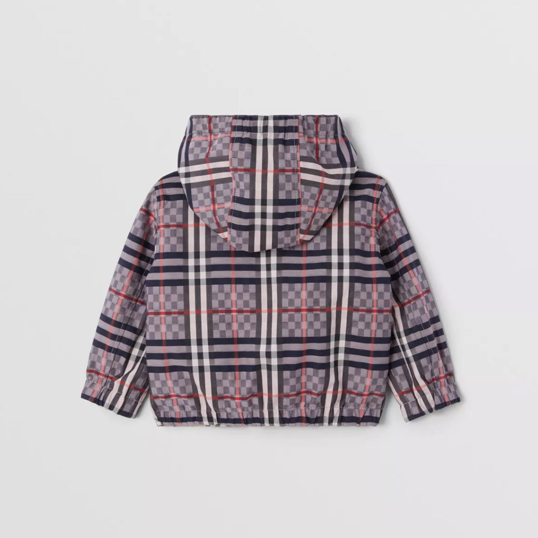 Reversible Check Stretch Cotton Jacquard Jacket
