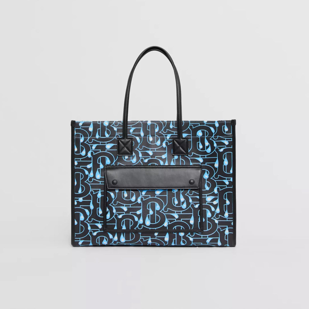 Medium Monogram Print Cotton Freya Tote