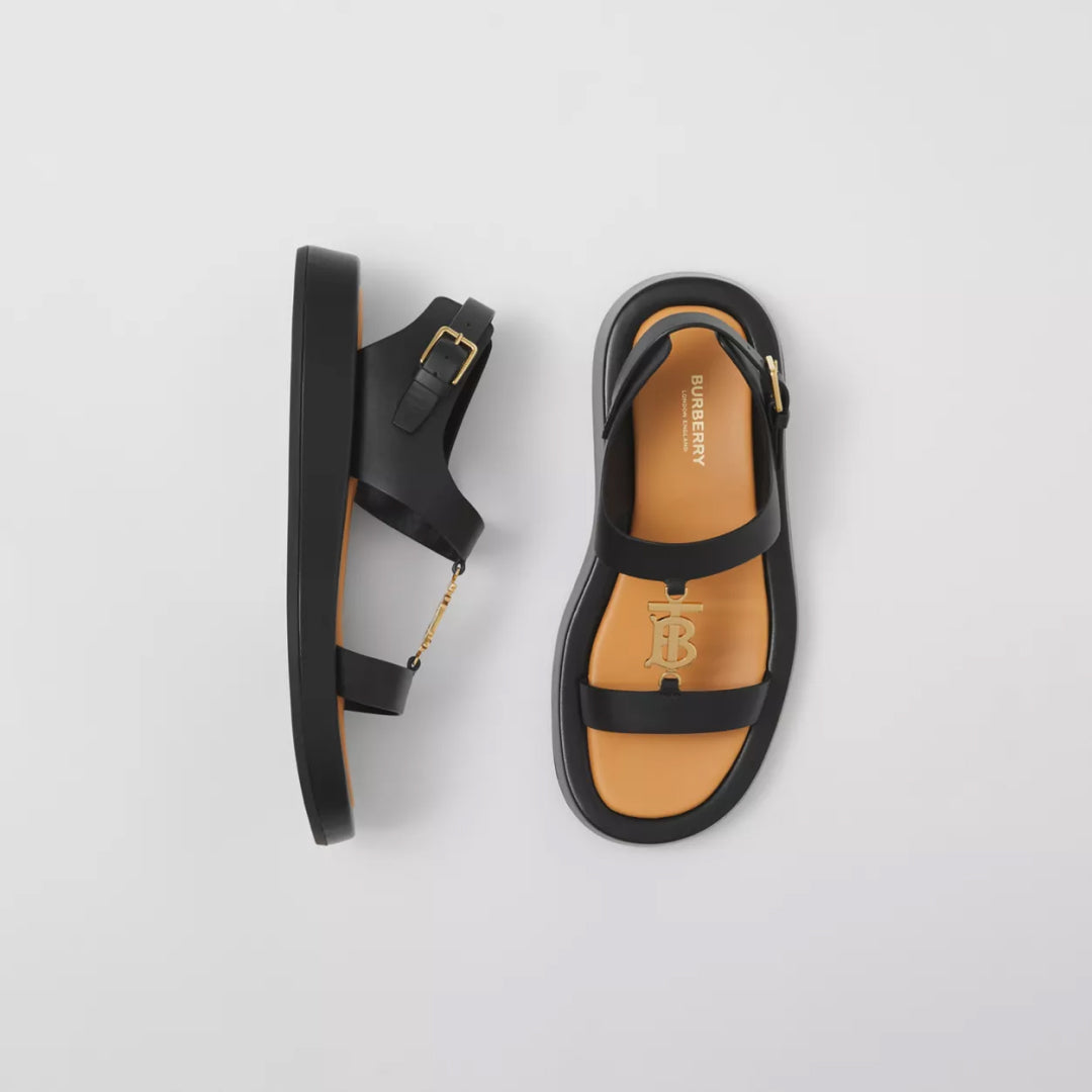 Monogram Motif Leather Sandals