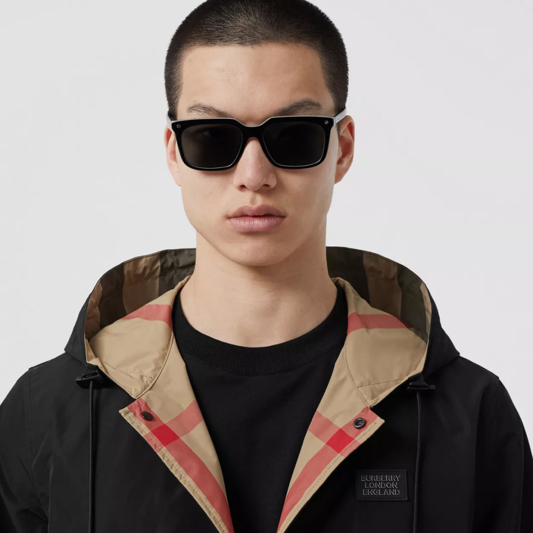 Reversible Check Hooded Jacket