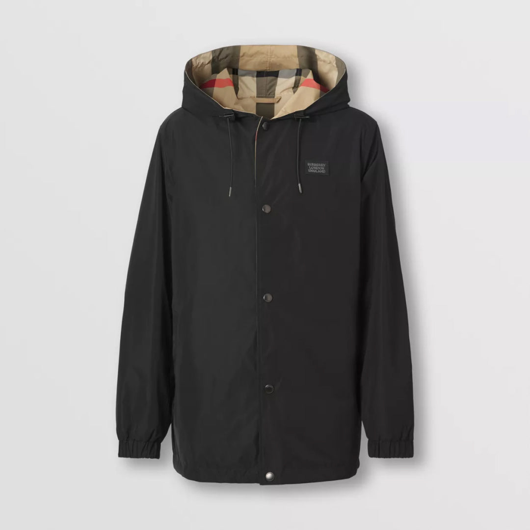 Reversible Check Hooded Jacket