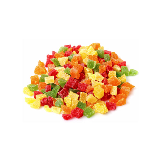 Candied fruit colored cubes mix