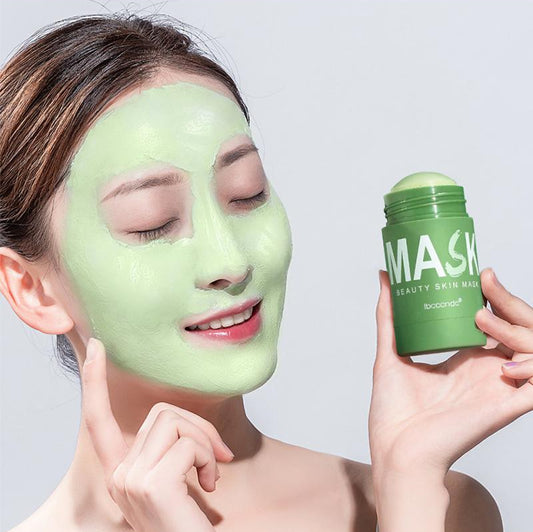 IBCCCNDC GREEN TEA MASK 40G FACE MOISTURIZING OIL-CONTROL HYALURONIC ACID MASK WHITENING CLEANS PORES FACE SKINCARE MASK TSLM2