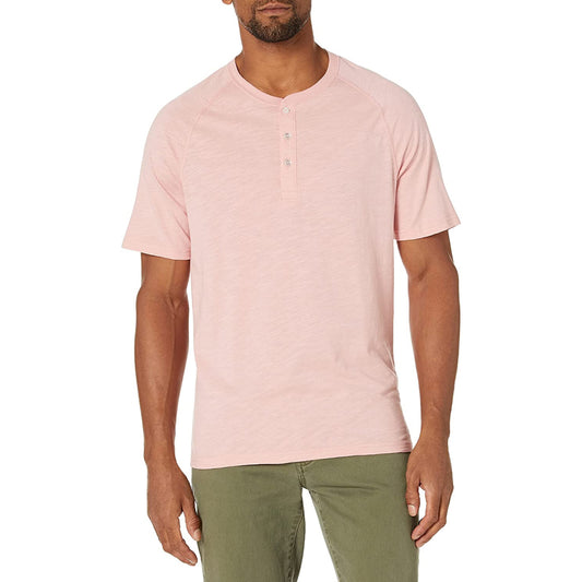 Slim-fit Short-Sleeve Slub Henley T-Shirt