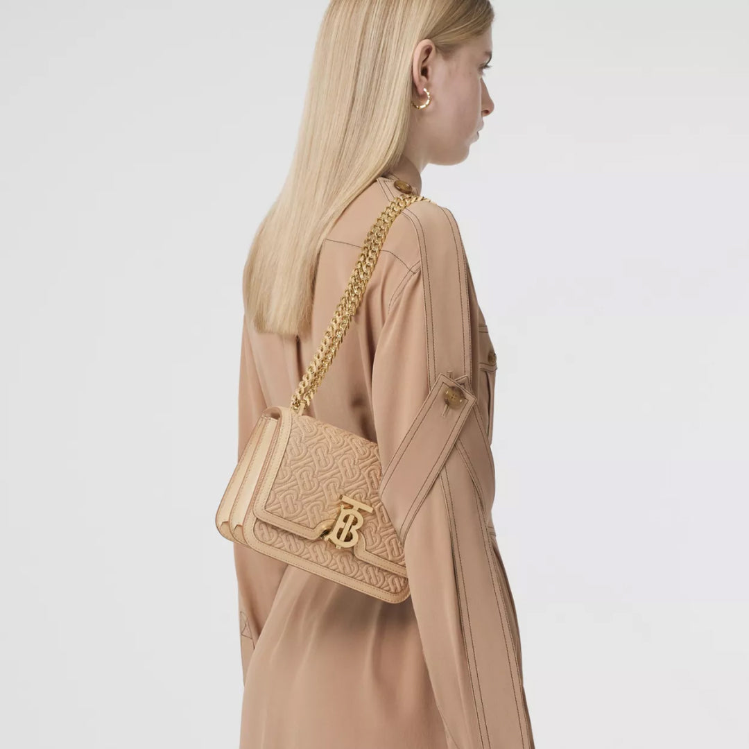 Small Quilted Monogram Lambskin TB Bag