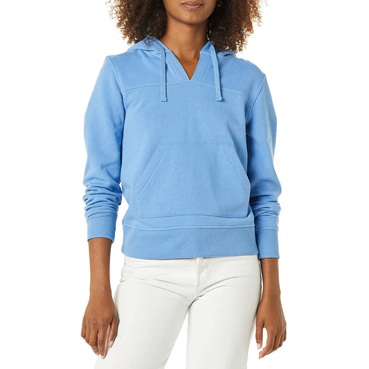 Classic Fit Long Sleeve Open V-Neck Hooded Sweatshirt