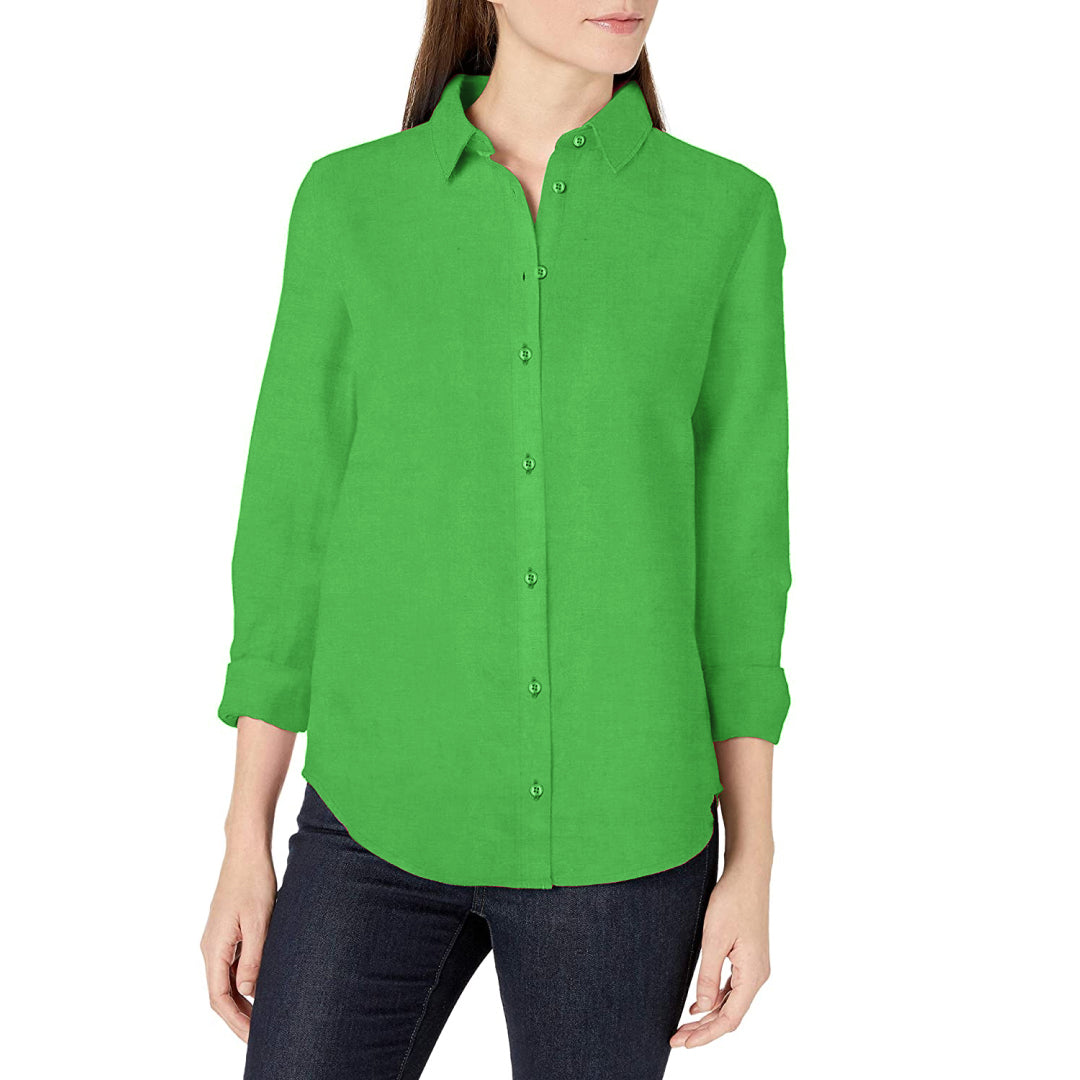 Classic-Fit Long-Sleeve Linen Shirt