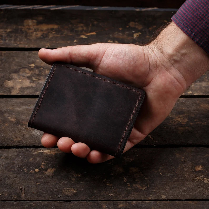 Personalized gift card holder, leather credit card wallet, custom engraved card case wallet, men thin wallet, gift for dad, Christmas gift