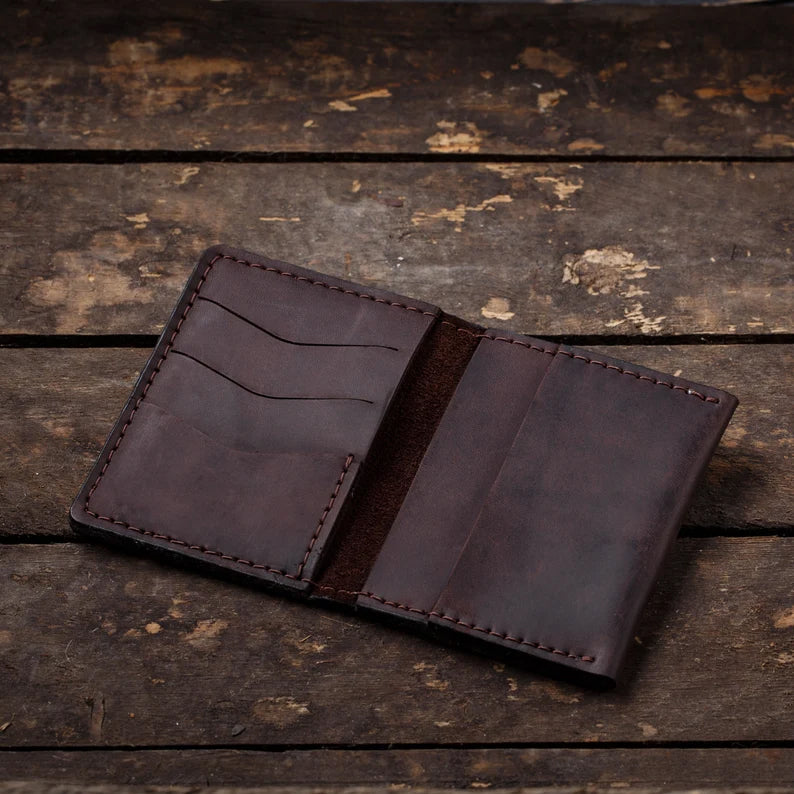 Personalized gift card holder, leather credit card wallet, custom engraved card case wallet, men thin wallet, gift for dad, Christmas gift
