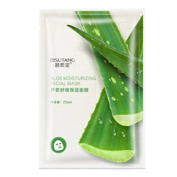 1PCS FACE MOISTURIZING HYDRATING PLANT MASK TISSUE HYALURONIC ACID ALOE MASK ALGINATE COLLAGEN MASK WHITENING SKINCARE TSLM1
