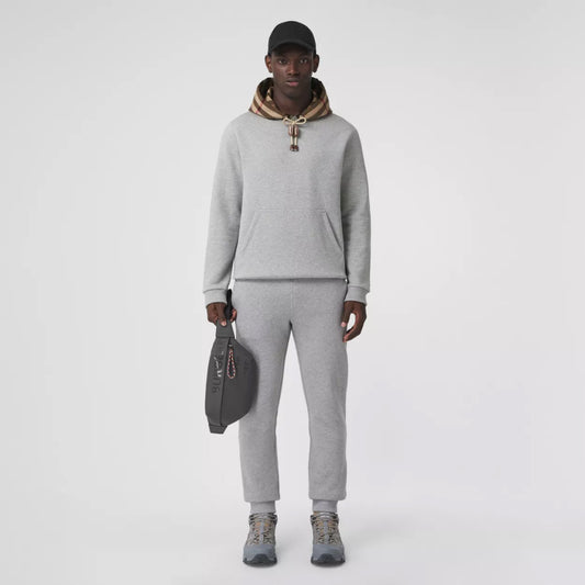 Check Hood Cotton Blend Hoodie