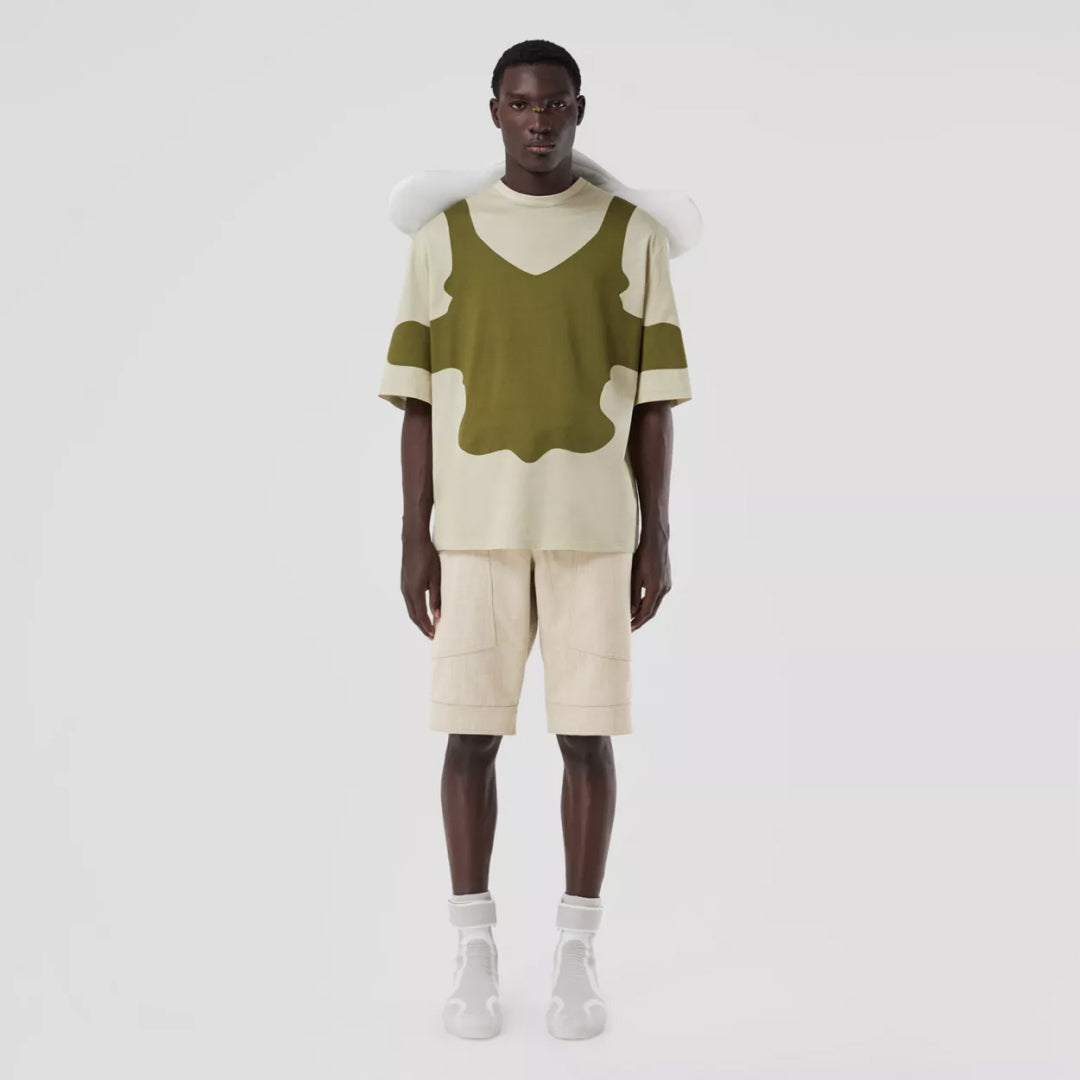 Cuff Detail Wool Cargo Shorts