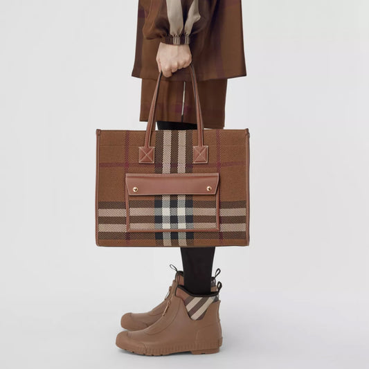 Medium Knitted Check Freya Tote