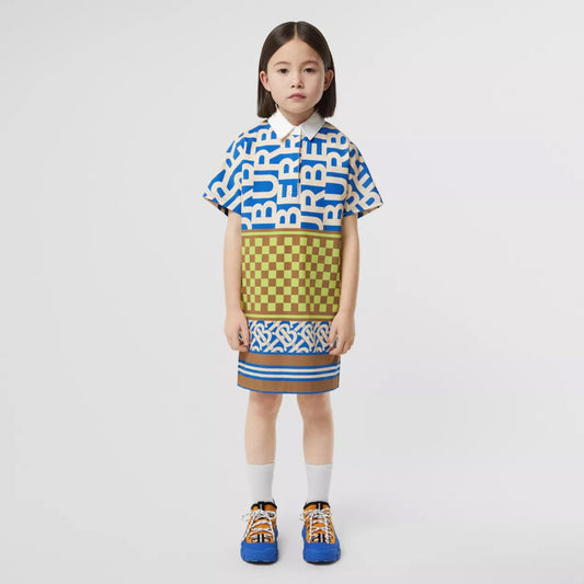 Montage Print Cotton Shirt Dress