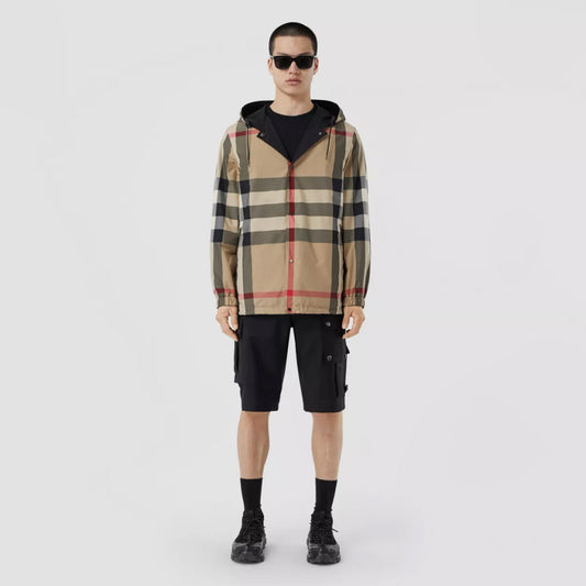 Reversible Check Hooded Jacket