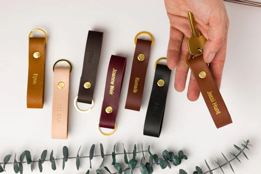 Personalized keychain leather keychain personalized keyfob leather key fob monogram keychain personalized gift for women key ring