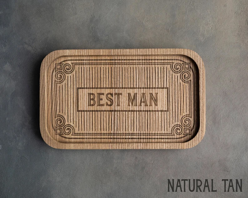 Wooden groomsmen gifts for him tray personalized anniversary gifts him name tray custom made to order groomsmen gifts for him initial tray