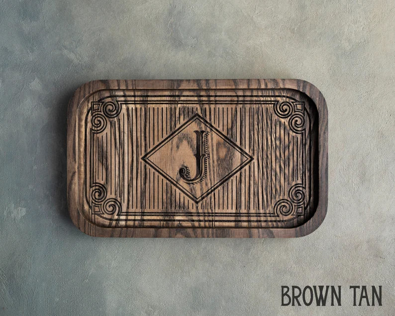 Wooden groomsmen gifts for him tray personalized anniversary gifts him name tray custom made to order groomsmen gifts for him initial tray