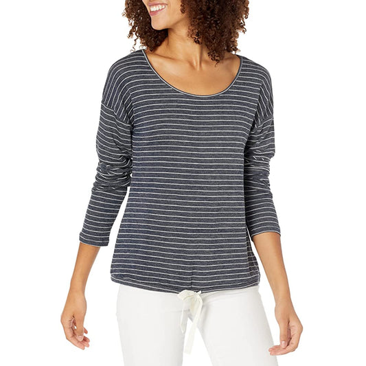 Lightweight Lounge Terry Long-Sleeve Tie-Waist Top