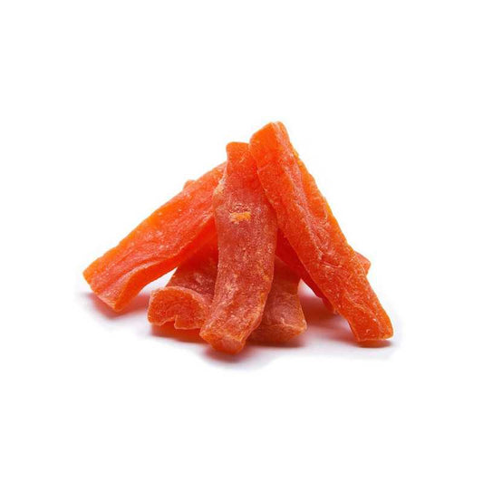 Papaya sticks candied red