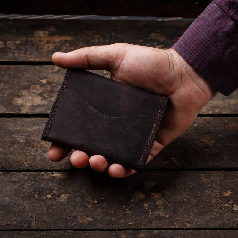 Personalized gift card holder, leather credit card wallet, custom engraved card case wallet, men thin wallet, gift for dad, Christmas gift