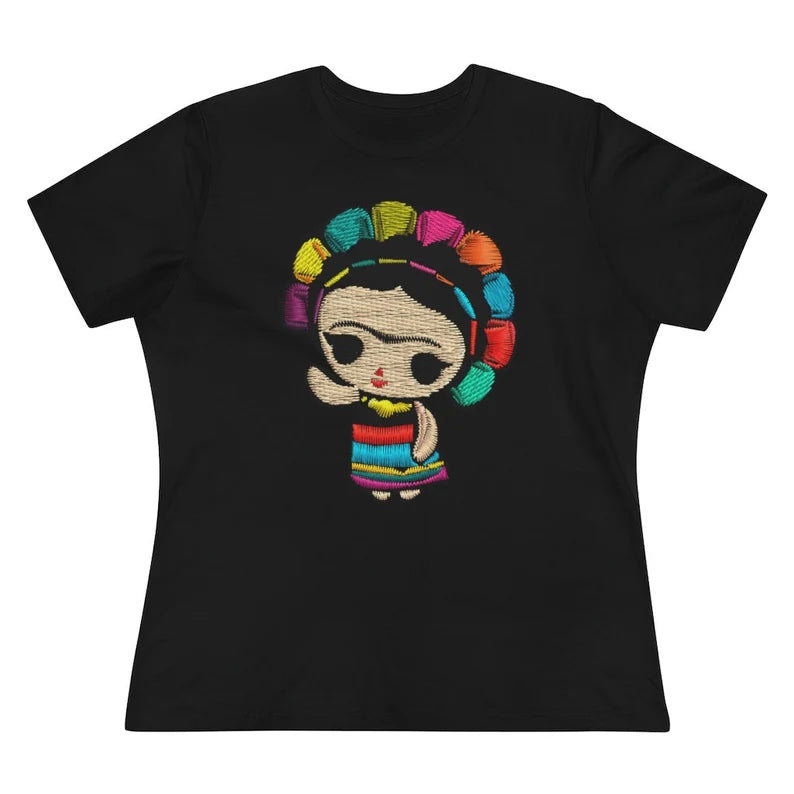 Regalo para mujer mexico shirt women mexican folk art doll folk art mexico latina shirts mexican original art