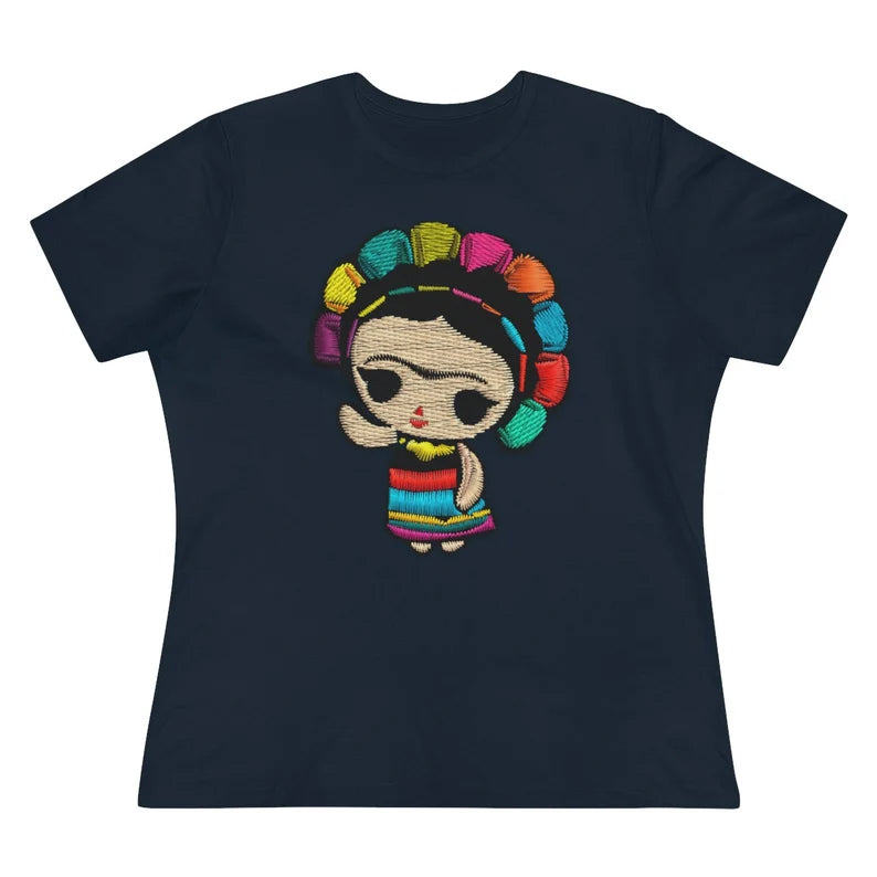 Regalo para mujer mexico shirt women mexican folk art doll folk art mexico latina shirts mexican original art