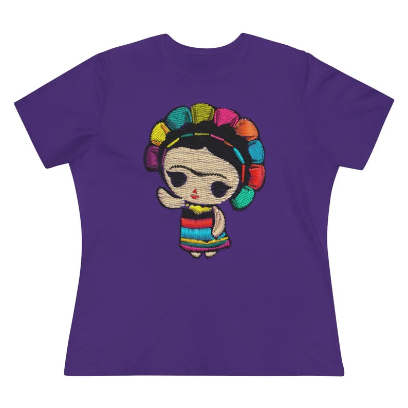Regalo para mujer mexico shirt women mexican folk art doll folk art mexico latina shirts mexican original art